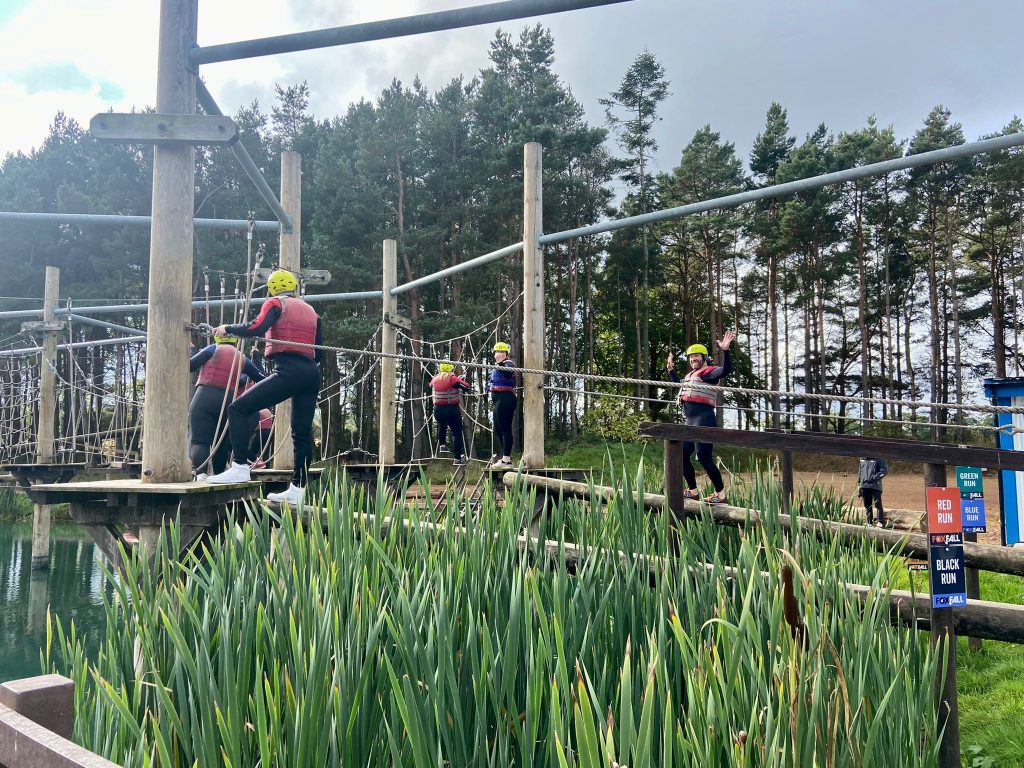 Cashback for Communities group on water assault course